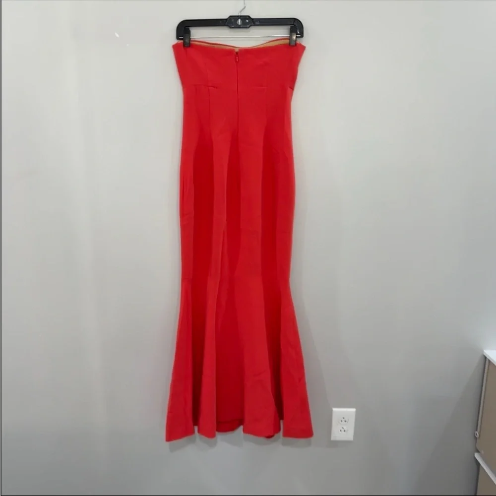 Cinq a Sept Dress Luna Strapless Mermaid Gown Maxi in Venetian Red